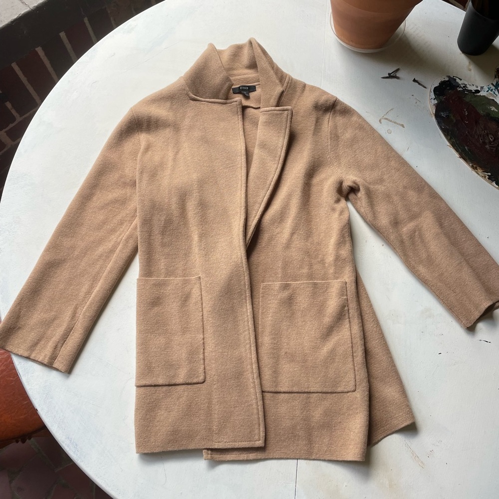 JCREW Tan Sweater Blazer, Size Small, NEW